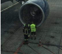 Kalkışta motoru yanan Delta uçağını kule uyardı