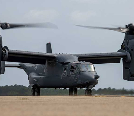 V-22 Osprey gökyüzüne dönüyor