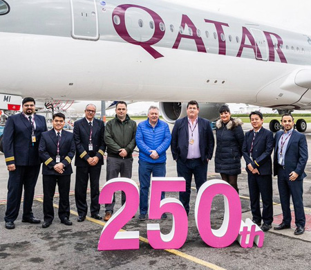 Katar Havayolları 250'nci uçağı teslim aldı